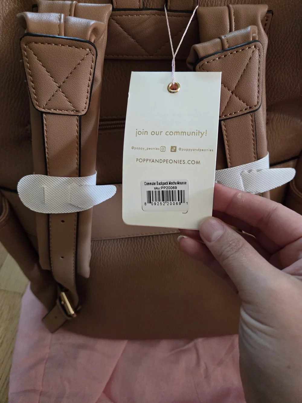 NWT Poppy & Peonies Mocha Mousse Commuter Backpack